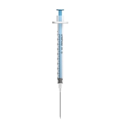 Unisharp 1mL 23G 32mm (1 1/4 inch) fixed needle syringe