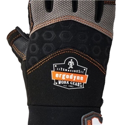 Ergodyne Impact Fingerless Gloves 1Pr Black/Grey XL EY900XL