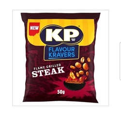 KP Flavour Kravers Flame Grilled Steak Peanuts 21 x 50g 