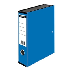 ValueX Box File Paper on Board Foolscap 70mm Capacity 75mm Spine Width Clip Closure Blue (Pack 10) - 31813DENTx10