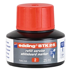 edding BTK 25 Bottled Refill Ink for Whiteboard Markers 25ml Red - 4-BTK25002