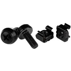 StarTech.com M6x12mm Screws and Cage Nuts x100 Black