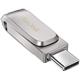 SanDisk Ultra Dual Drive Luxe 64GB USB A USB C Stainless Steel Flash Drive