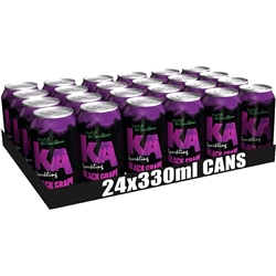 KA Caribbean 24 Pack Sparkling Black Grape Soda Flavoured Drink, 24 x 330ml