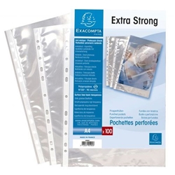 Exacompta Multi Punched Pocket Polypropylene A4 90 Micron Top Opening Clear (Pack 100) - 5900E