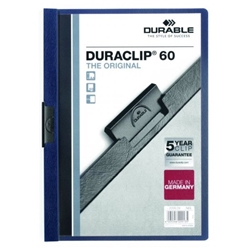 Durable DURACLIP 60 A4 Document Clip Folder Dark Blue (Pack 25) - 220928