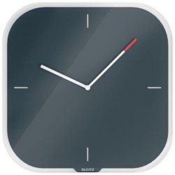 Leitz Cosy Silent Glass Wall Clock Velvet Grey 90170089
