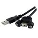 StarTech.com 2 ft Panel Mount USB Cable A to A