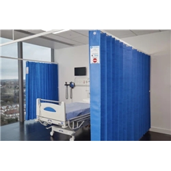Small 2.4M x 2M E-Fit Fantex Curtain - Medical Blue