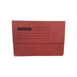 ValueX Document Wallet Manilla Foolscap Half Flap 250gsm Red (Pack 50) - 45918DENT