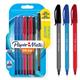 Paper Mate InkJoy 100 Ballpoint Pen 1.0mm Tip 0.7mm Line Black/Blue/Red (Pack 8) - 1956745