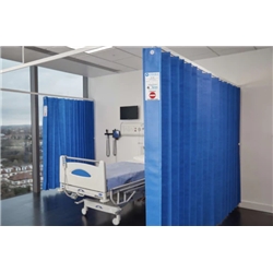 Large 7.5M x 2M C-Fit Fantex Curtain - Medical Blue