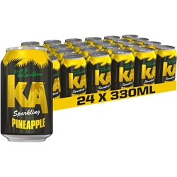 KA Caribbean 24 Pack Sparkling Pineapple Soda Flavoured Drink, 24 x 330ml 