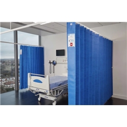 Large 7.5M x 2M E-Fit Fantex Curtain - Medical Blue