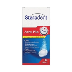 Steradent Active Plus Denture Cleaner 136 Tablets (Pack of 4) 3076405