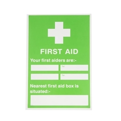 First Aiders Nearest First Aid Box Sign