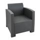 Bolero PP Armchair and Table Wicker Set Grey