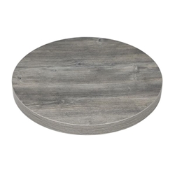 Bolero Pre-Drilled Round Melamine Table Top Ash Grey 600mm