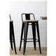 Bolero Bistro Backrest High Stools with Wooden Seat Pad Black (4 pack)