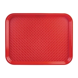 Olympia Kristallon Polypropylene Fast Food Tray Red Medium 415mm