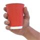 Fiesta Recyclable Coffee Cups Ripple Wall Red 340ml / 12oz (500 Pack)