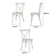 Bolero Manhattan Cross-Back Resin Chairs Limewash (4 Pack)