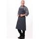 Chef Works Premium Woven Bib Apron Navy & White Stripe