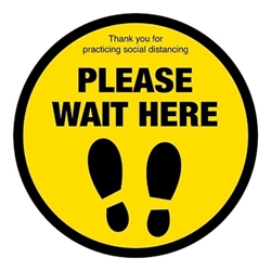 Please Wait Here Social Distancing Floor Graphic 200mm