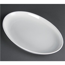 Olympia Whiteware French Deep Oval Plates 365mm (2 pack)