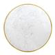 Bolero Round Marble Tabletop with Brass Effect Rim White 600mm