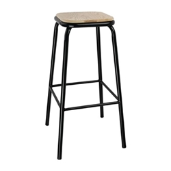 Bolero Cantina High Stools with Wooden Seat Pad Black (4 pack)