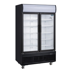Polar G-Series Upright Hinged Door Display Cooler with Light Box 950Ltr Black