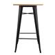 Bolero Bistro Bar Table with Wooden Top Black