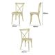 Bolero Manhattan Cross-Back Resin Chairs Natural (4 Pack)