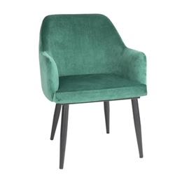 Bolero Lia Velvet Effect Chairs Dark Green (2 Pack)