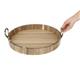 Olympia Round Tray Acacia Wood with Metal Handles 440x405x100mm