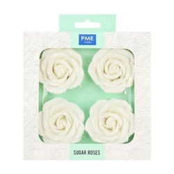 PME White Sugar Roses 62mm (4 Pack)