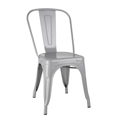 Bolero Bistro Steel Side Chairs Grey (4 pack)