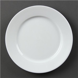 Olympia Whiteware Wide Rimmed Plates 202mm (12 Pack)