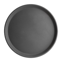 Olympia Kristallon Fibreglass Round Non-Slip Tray Black 356mm