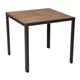 Bolero Square Steel and Acacia Table 800mm