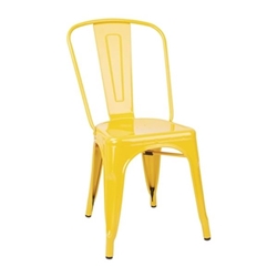 Bolero Bistro Steel Side Chairs Yellow (4 pack)