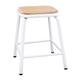 Bolero Cantina Low Stools with Wooden Seat Pad White (4 pack)