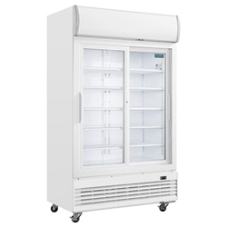 Polar G-Series Upright Display Cooler with Light Box 950Ltr with Sliding Doors