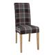 Bolero Austin Dining Chairs Grey Tartan (2 pack)