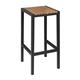 Bolero Black Steel & Acacia Wood Bar Stools (2 Pack)