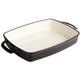 Vogue Black Rectangular Cast Iron Dish 2.8Ltr