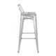 Bolero Bistro Galvanised Steel High Stool with Backrest (4 pack)