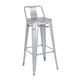 Bolero Bistro Galvanised Steel High Stool with Backrest (4 pack)
