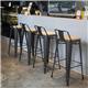 Bolero Bistro Backrest High Stools with Wooden Seat Pad Gun Metal (4 pack)